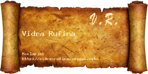 Vidra Rufina névjegykártya